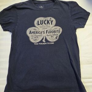Lucky Brand Dark Blue Clover Graphic Tee